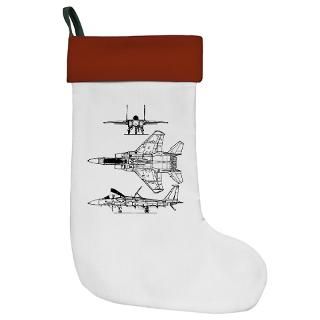  Air Force Seasonal  F 15 Eagle Schematic Christmas Stocking