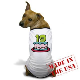 19 Gifts  19 Pet Apparel  19 Year Old Birthday Cake Dog T Shirt