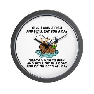 Teach A Man To Fish Wall Clock for $18.00