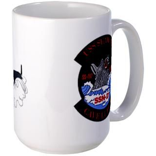 Wolf Gifts  Beware The Wolf Drinkware  Navy Submariner SSN 21 Mug