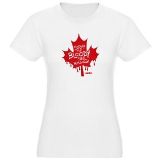 stop the bloody seal massacre leaf jr jersey jr jersey t shirt $ 23 99