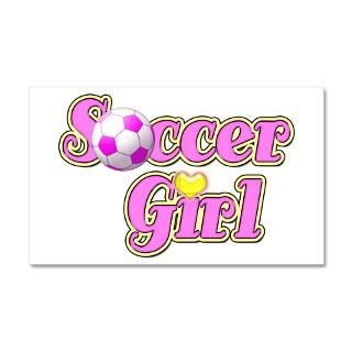 Gifts  Pink Girl Wall Decals  Soccer Girl 38.5 x 24.5 Wall Peel
