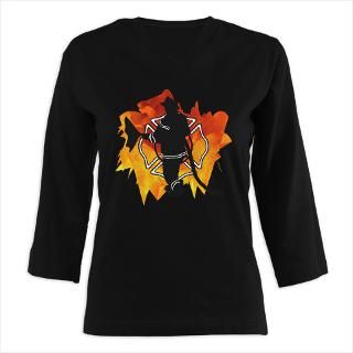 Firefighter Flames 3/4 Sleeve T shirt (Dark)