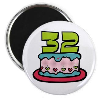 32 Gifts  32 Kitchen and Entertaining  32nd Birthday Cake Magnet