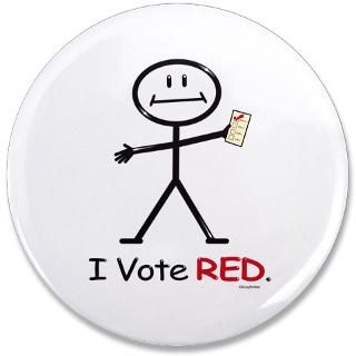 Busybodies Gifts  Busybodies Buttons  Stick Figure Vote Red 3.5