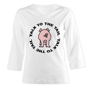 FIN pig talk tail.png 3/4 Sleeve T shirt