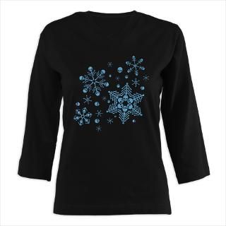 skull snowflakes_bu.png Womens Long Sleeve Shirt (3/4 Sleeve) by