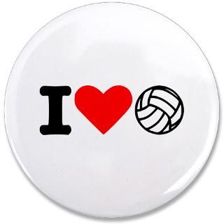 Ball Gifts  Ball Buttons  I love volleyball 3.5 Button