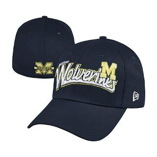 Michigan Wolverines Navy New Era 39THIRTY Tail Swoop Classic Stretch