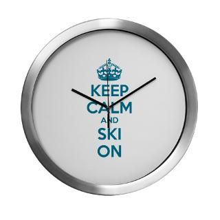 Keep calm and ski on Modern Wall Clock for $42.50