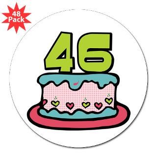 46th Birthday Cake 3 Lapel Sticker (48 pk) for $30.00