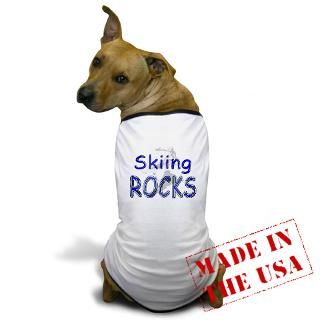 Activity Gifts  Activity Pet Apparel  Skiing Rocks Dog T Shirt
