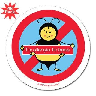 allergic to bees 3 Lapel Sticker (48 pk