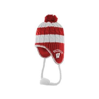 Wisconsin Badgers Womens Red 47 Brand Sherpette Tassel Knit Pom Hat