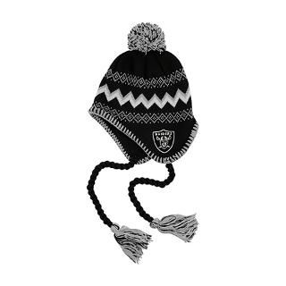Oakland Raiders Kids 4 7 Black NFL Tassel Knit Hat With Pom