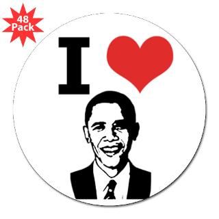 Love Obama 3 Lapel Sticker (48 pk) Sticker by socaltees