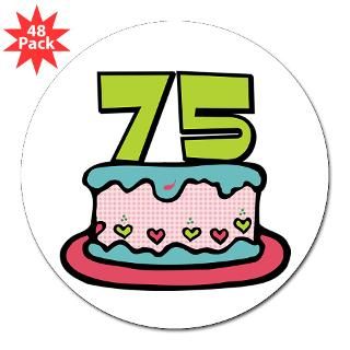 75th Birthday Cake 3 Lapel Sticker (48 pk) Sticker by keepsake_arts