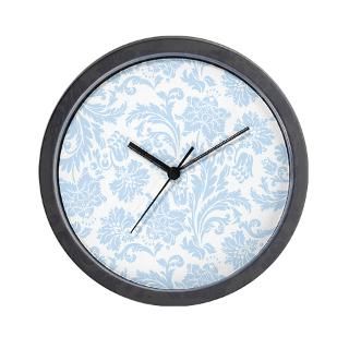 Sky Blue and White Damask Wall Clock for $18.00