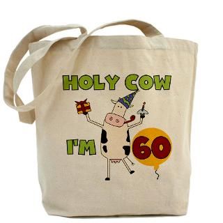 60 Gifts  60 Bags  Cow 60th Birthday Tote Bag