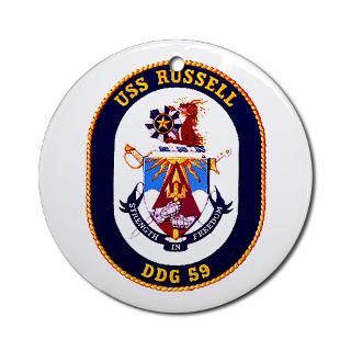 USS Russell DDG 59 Ornament (Round) for $12.50