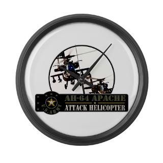 AH 64 Apache Helicopter Large Wall Clock