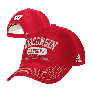 Wisconsin Badgers adidas Red Slouch Hockey Adjusable Hat