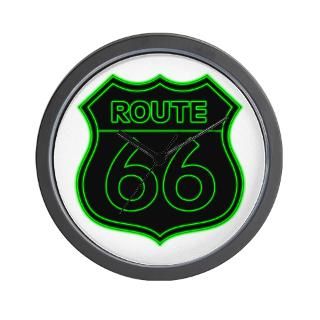 Neon Gifts  Neon Home Decor  Route 66 Neon   Green Wall Clock