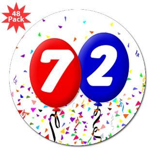 72 Birthday Stickers  72 Birthday Bumper Stickers –