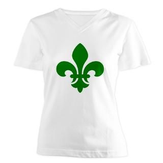 green fleur de lys women s v neck t shirt $ 17 77