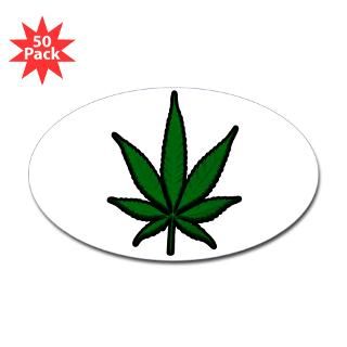 pot leaf sticker oval 50 pk $ 83 99