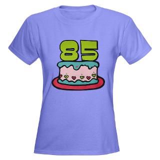 85 Year Old Birthday Cake Womens V Neck T Shirt
