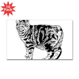 manx cat Sticker (Rectangle 10 pk)