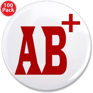 Blood Type AB+ 3.5 Button (100 pack)
