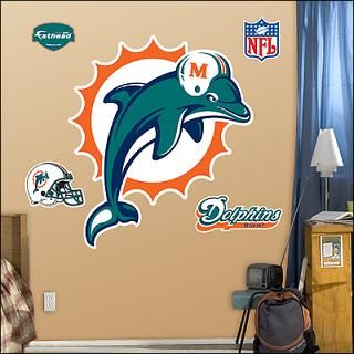 miami dolphins logo fathead wall graphic $ 89 99