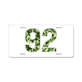 Number 92 Camo Aluminum License Plate for $19.50