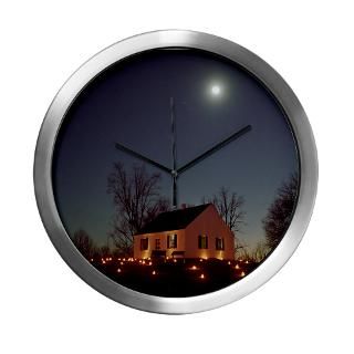 Moon Over Dunker Church (96) Modern Wall Clock by antietamposters