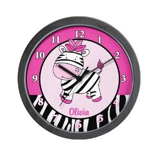 Pink Zebra Nursery Wall Clock   Add a name for $18.00