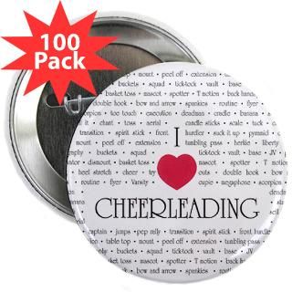 Gifts  Cheer Buttons  I Love Cheerleading 2.25 Button (100 pack