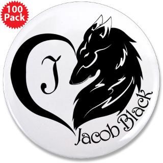 Bella Swan Buttons  I (heart) Jacob Black 3.5 Button (100 pack