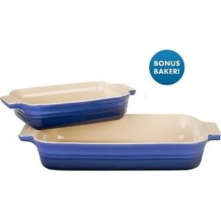 Le Creuset 10.5x7 in. Cobalt Rectangular Baker wit