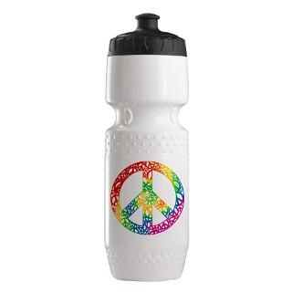 Gay Gifts  Gay Water Bottles  Rainbow Peace Symbols Trek Water