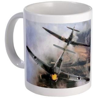 Aircraft Gifts  Aircraft Drinkware  Spitfire Chasing ME 109 Mug