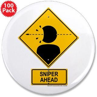Sniper Warning   Rifle 3.5 Button (100 pack)