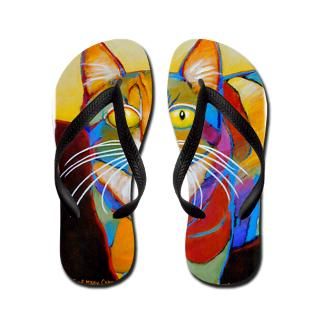 Animals Gifts  Animals Bathroom  Cat of Many Colors Flip Flops