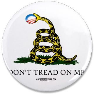 Anti Obama Gadsden Flag Sticker (Rectangle 50 pk)