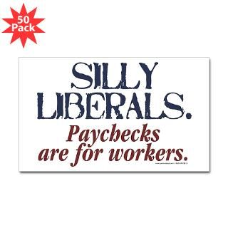 silly liberal sticker rectangle 50 pk $ 121 49