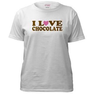 PINK AND BROWN I LOVE CHOCOLATE T SHIRTS  CHOCOLATE LOVER GIFTS