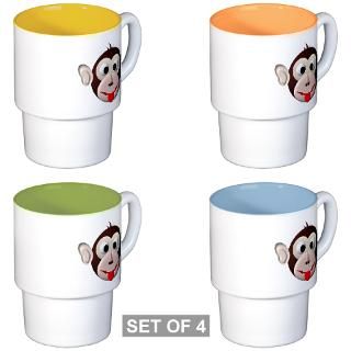 Goofy Monkey Stackable Mug Set (4 mugs)