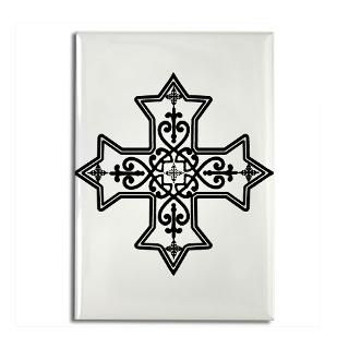 Black and White Coptic Cross Mini Button (100 pack