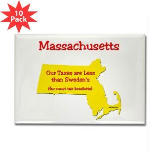 Massachusetts State Motto Rectangle Magnet (10 pac